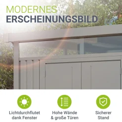 Metall Gerätehaus Luzern Pro Wetterfester Geräteschuppen mit abschließbaren Türen