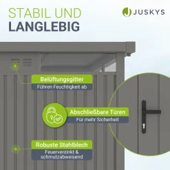Metall Gerätehaus Luzern Pro Wetterfester Geräteschuppen mit abschließbaren Türen