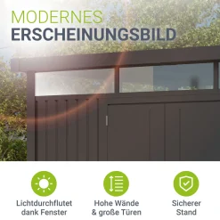 Metall Gerätehaus Luzern Pro Wetterfester Geräteschuppen mit abschließbaren Türen