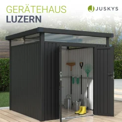 Metall Gerätehaus Luzern Pro Wetterfester Geräteschuppen mit abschließbaren Türen