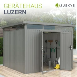 Metall Gerätehaus Luzern Pro Wetterfester Geräteschuppen mit abschließbaren Türen