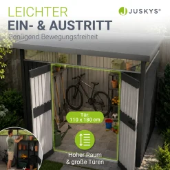 Metall Gerätehaus Luzern Wetterfester Geräteschuppen mit abschließbaren Türen