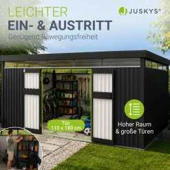 Metall Gerätehaus Luzern Wetterfester Geräteschuppen mit abschließbaren Türen