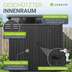 Metall Gerätehaus Luzern Wetterfester Geräteschuppen mit abschließbaren Türen