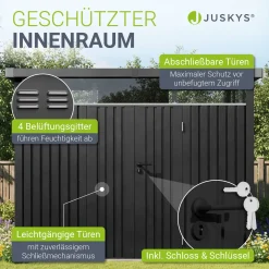 Metall Gerätehaus Luzern Wetterfester Geräteschuppen mit abschließbaren Türen