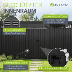 Metall Gerätehaus Luzern Wetterfester Geräteschuppen mit abschließbaren Türen