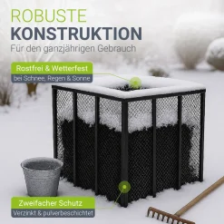 Metall Komposter für Gartenabfälle Gartenkomposter mit 450L & 800L Volumen