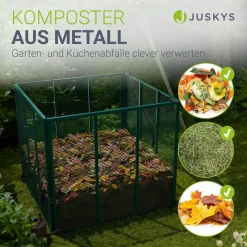 Metall Komposter für Gartenabfälle Gartenkomposter mit 450L & 800L Volumen
