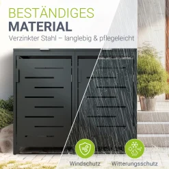 Metall Mülltonnenbox Arel Moderne Gartenbox für 120L bzw. 240L Mülltonnen