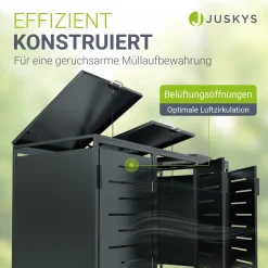 Metall Mülltonnenbox Arel Moderne Gartenbox für 120L bzw. 240L Mülltonnen