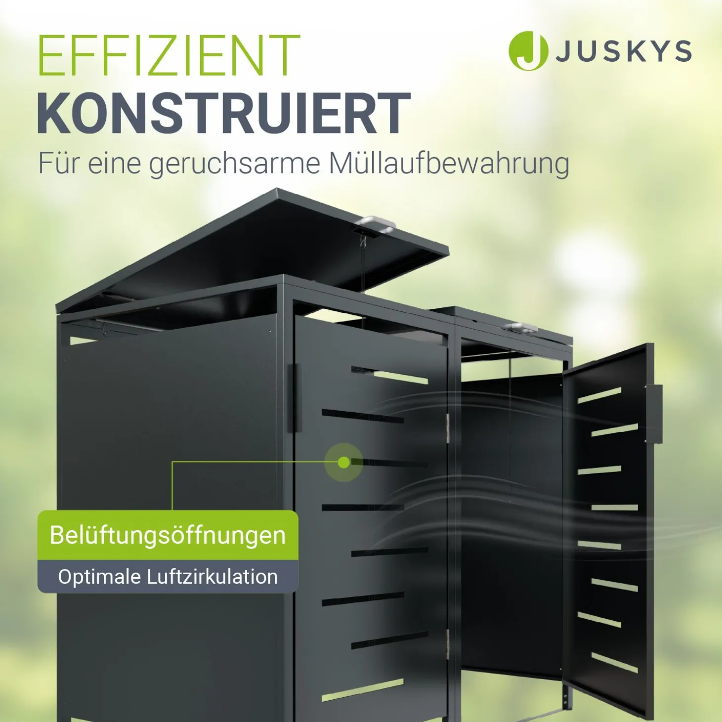 Metall Mülltonnenbox Arel Moderne Gartenbox für 120L bzw. 240L Mülltonnen