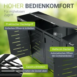 Metall Mülltonnenbox Arel Moderne Gartenbox für 120L bzw. 240L Mülltonnen
