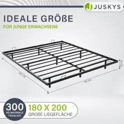 Metall Schwebebett Palamos Minimalistisches Bett mit LED-Beleuchtung & Lattenrost