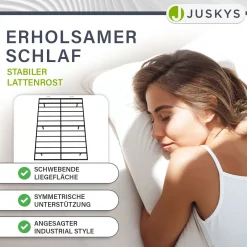 Metall Schwebebett Palamos Minimalistisches Bett mit LED-Beleuchtung & Lattenrost