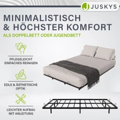 Metall Schwebebett Palamos Minimalistisches Bett mit LED-Beleuchtung & Lattenrost