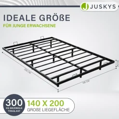 Metall Schwebebett Palamos Minimalistisches Bett mit LED-Beleuchtung & Lattenrost