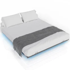 Metall Schwebebett Palamos Minimalistisches Bett mit LED-Beleuchtung & Lattenrost