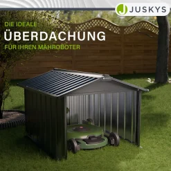 Mähroboter Garage mit Satteldach Rasenmähroboter Garage Stahl 98x89x63 cm