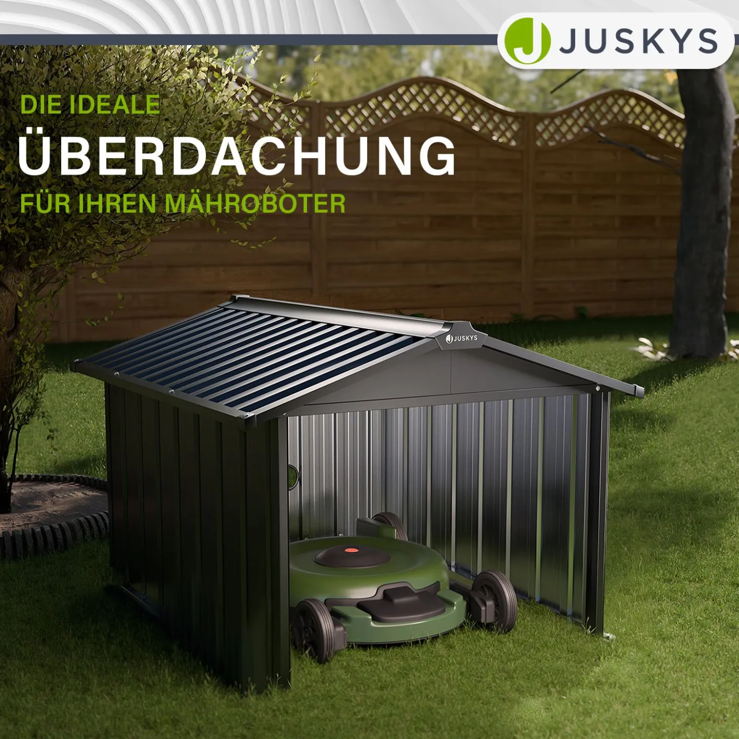 Mähroboter Garage mit Satteldach Rasenmähroboter Garage Stahl 98x89x63 cm