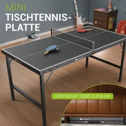 Mini Tischtennisplatte Flexi Tischtennisplatte klein inkl. Netz, Schlägern & 5 Bällen