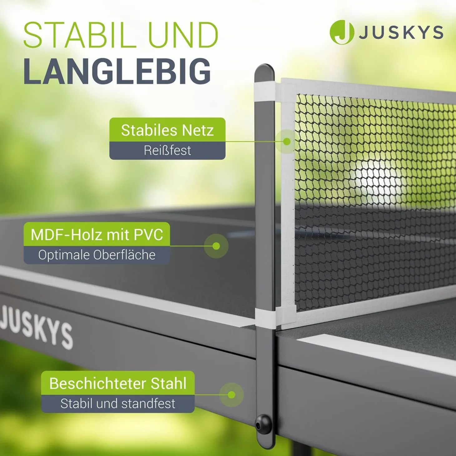 Mini Tischtennisplatte Flexi Tischtennisplatte klein inkl. Netz, Schlägern & 5 Bällen
