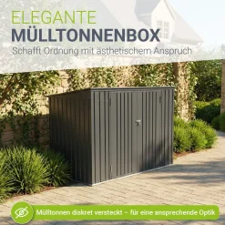Mülltonnenbox Namur 1,9 m² Mülltonnenverkleidung aus Metall mit großen Türen