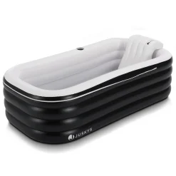 Mobile Badewanne Aufblasbare Wanne mit Luftpumpe, Abdeckung und Rückenlehne