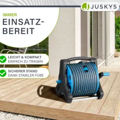 Mobile Schlauchtrommel Basic 30 m Mit Multifunktions-Handbrause, Wandaufhängung und Adaptern