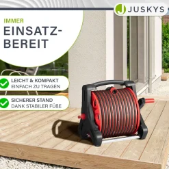 Mobile Schlauchtrommel Basic 30 m Mit Multifunktions-Handbrause, Wandaufhängung und Adaptern