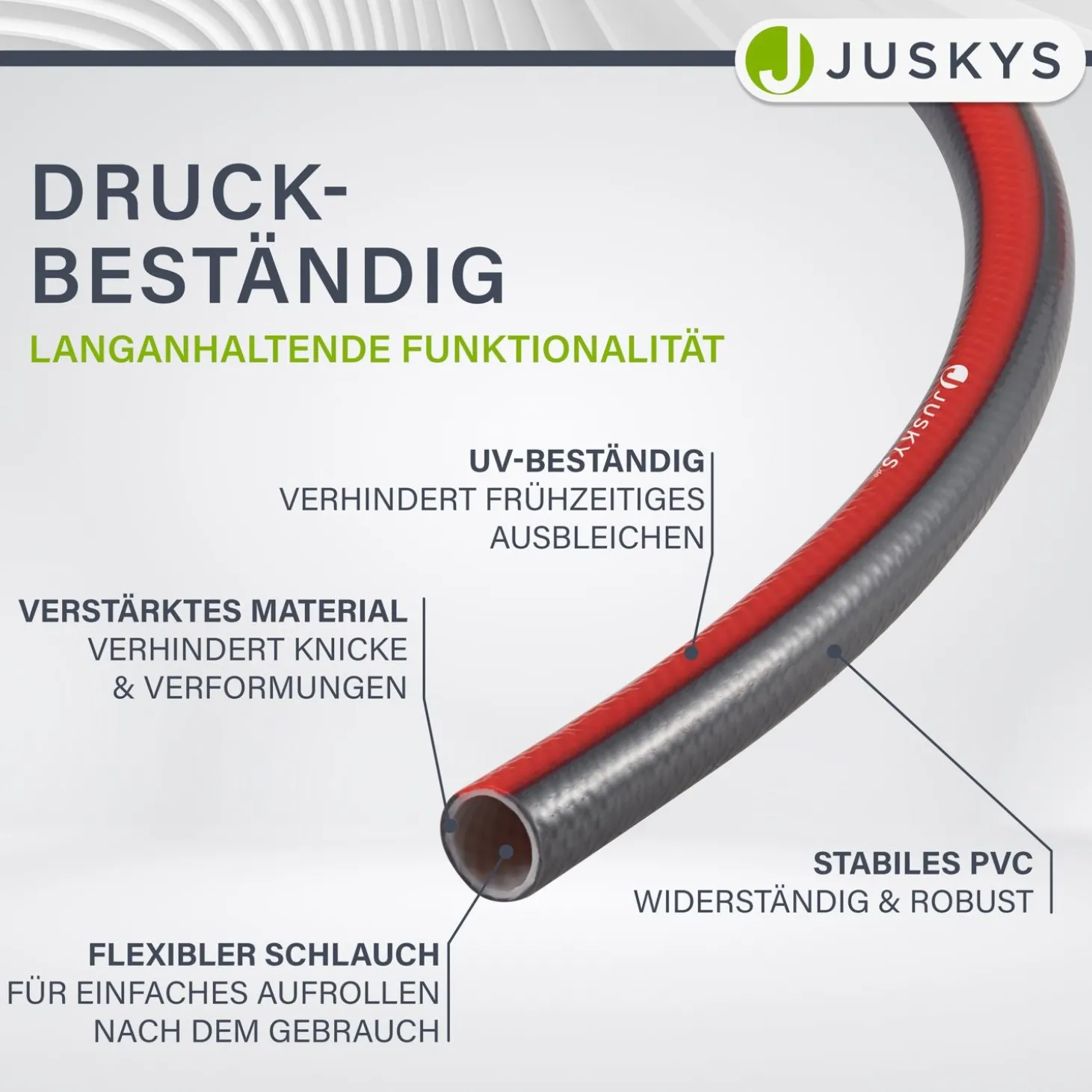 Mobile Schlauchtrommel Basic 30 m Mit Multifunktions-Handbrause, Wandaufhängung und Adaptern