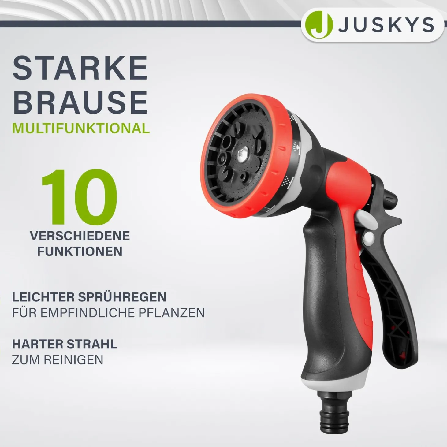 Mobile Schlauchtrommel Basic 30 m Mit Multifunktions-Handbrause, Wandaufhängung und Adaptern