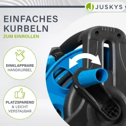 Mobile Schlauchtrommel Basic 30 m Mit Multifunktions-Handbrause, Wandaufhängung und Adaptern