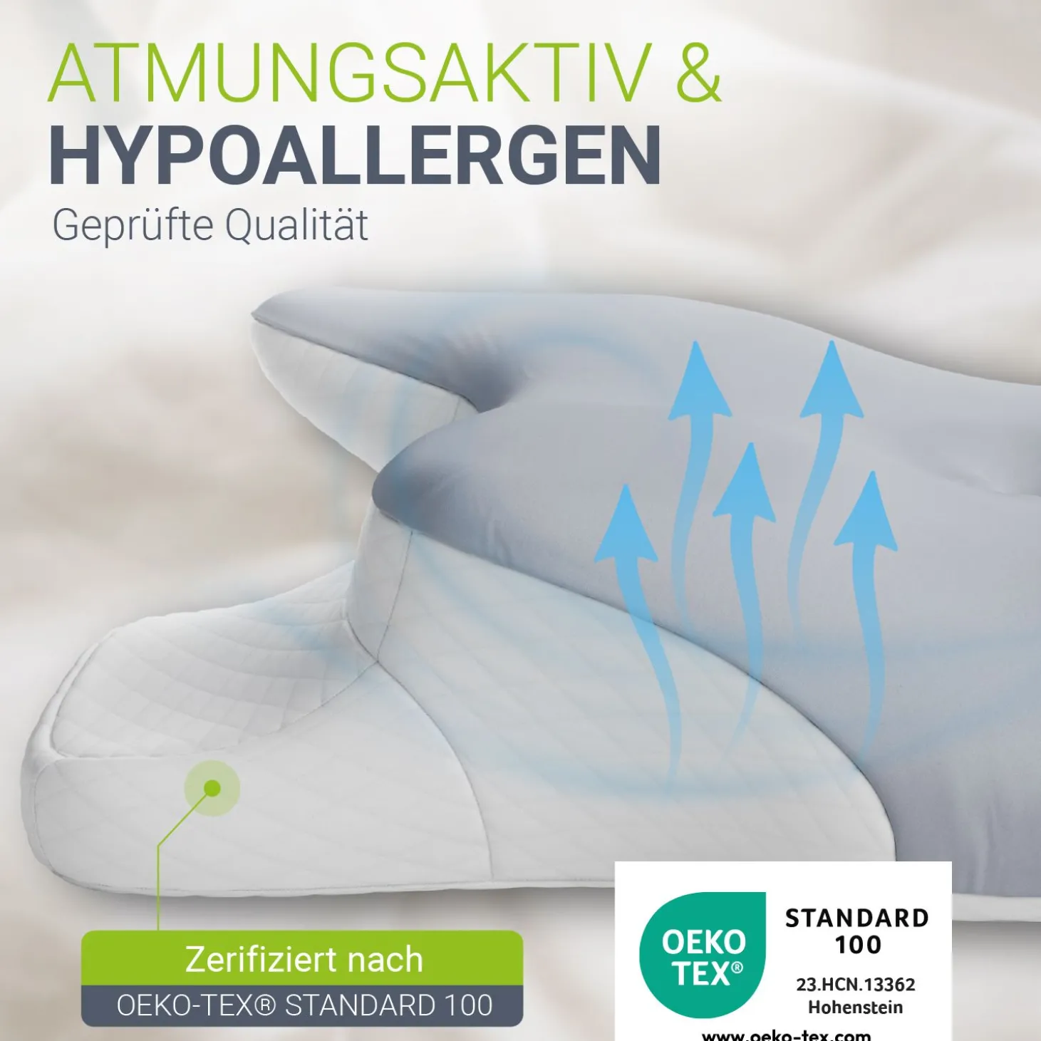 Nackenkissen orthopädisch aus Memory Foam Nackenstützkissen gegen Verspannungen & Nackenschmerzen