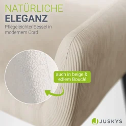 Ohrensessel mit optionalem Hocker Odense Relaxsessel beige oder grau im skandinavischen Design