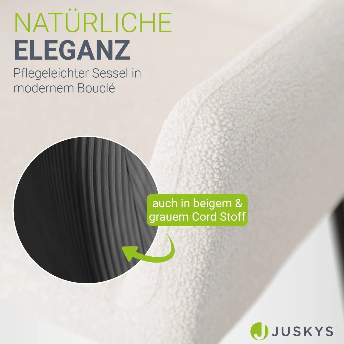 Ohrensessel mit optionalem Hocker Odense Relaxsessel beige oder grau im skandinavischen Design