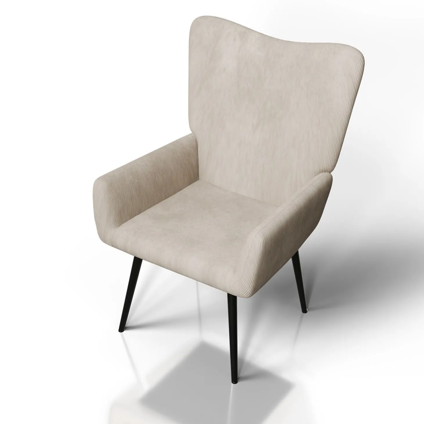 Ohrensessel mit optionalem Hocker Odense Relaxsessel beige oder grau im skandinavischen Design