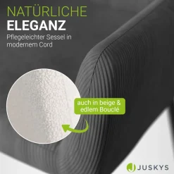 Ohrensessel mit optionalem Hocker Odense Relaxsessel beige oder grau im skandinavischen Design