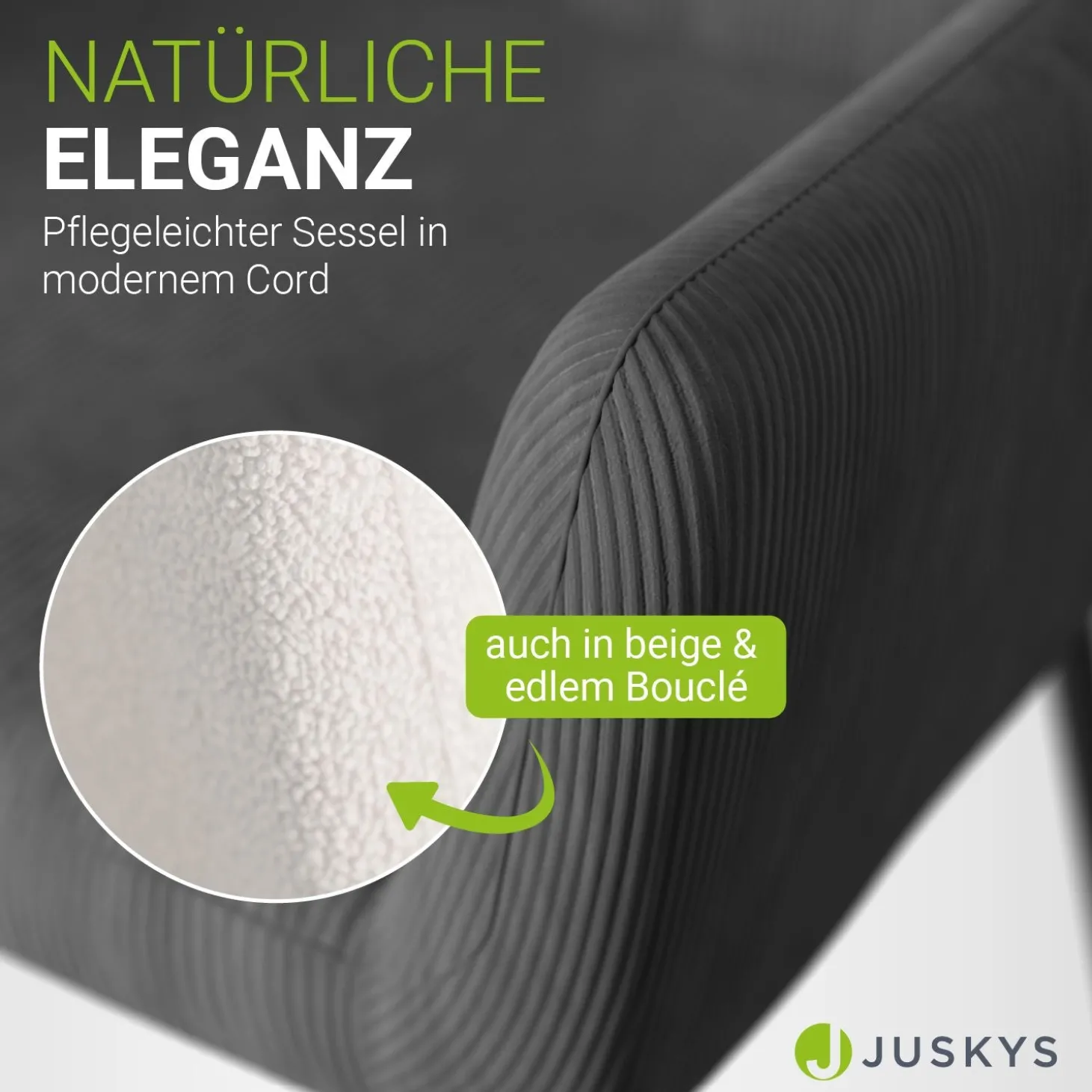 Ohrensessel mit optionalem Hocker Odense Relaxsessel beige oder grau im skandinavischen Design