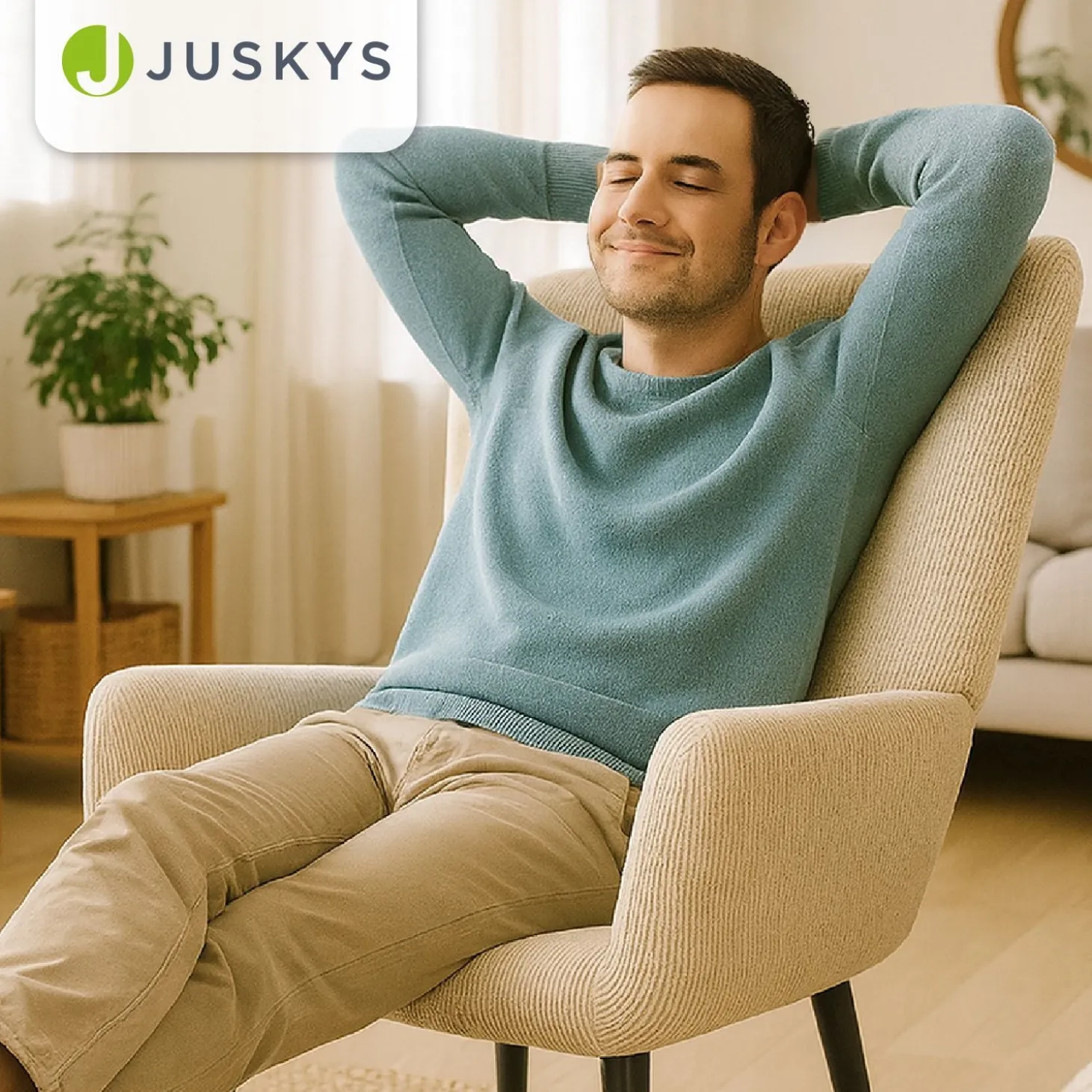 Ohrensessel mit optionalem Hocker Odense Relaxsessel beige oder grau im skandinavischen Design