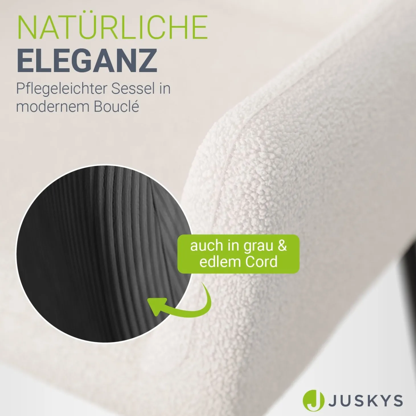 Ohrensessel mit optionalem Hocker Odense Relaxsessel beige oder grau im skandinavischen Design