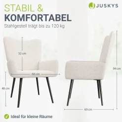 Ohrensessel mit optionalem Hocker Odense Relaxsessel beige oder grau im skandinavischen Design