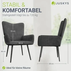 Ohrensessel mit optionalem Hocker Odense Relaxsessel beige oder grau im skandinavischen Design