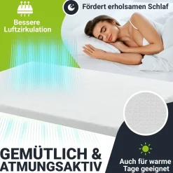 Orthopädischer Matratzentopper aus Memoryschaum Matratzenauflage 7cm für kleine und große Betten