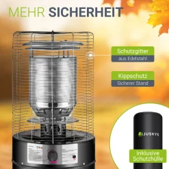 Outdoor Heizstrahler Cuna Mit 11 kW Gas-Brenner für Garten, Terrasse oder Balkon