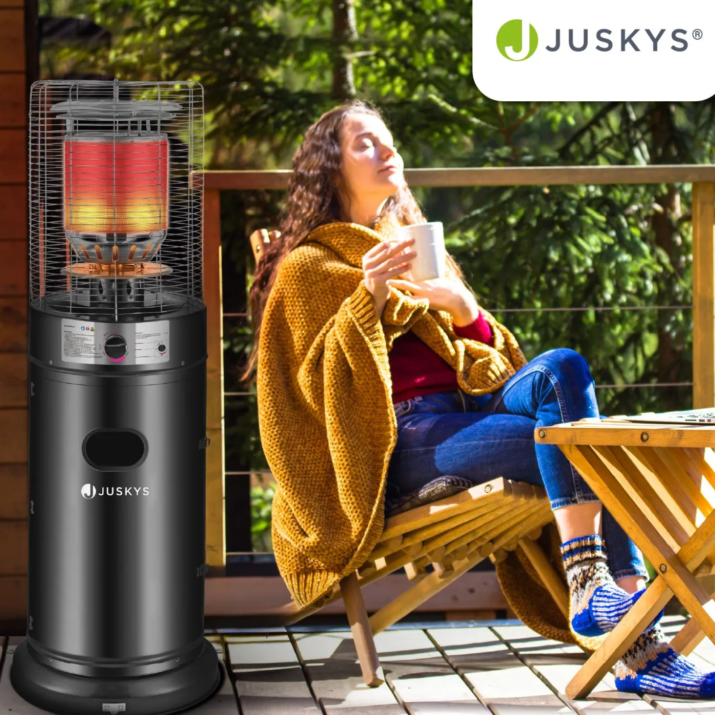 Outdoor Heizstrahler Cuna Mit 11 kW Gas-Brenner für Garten, Terrasse oder Balkon