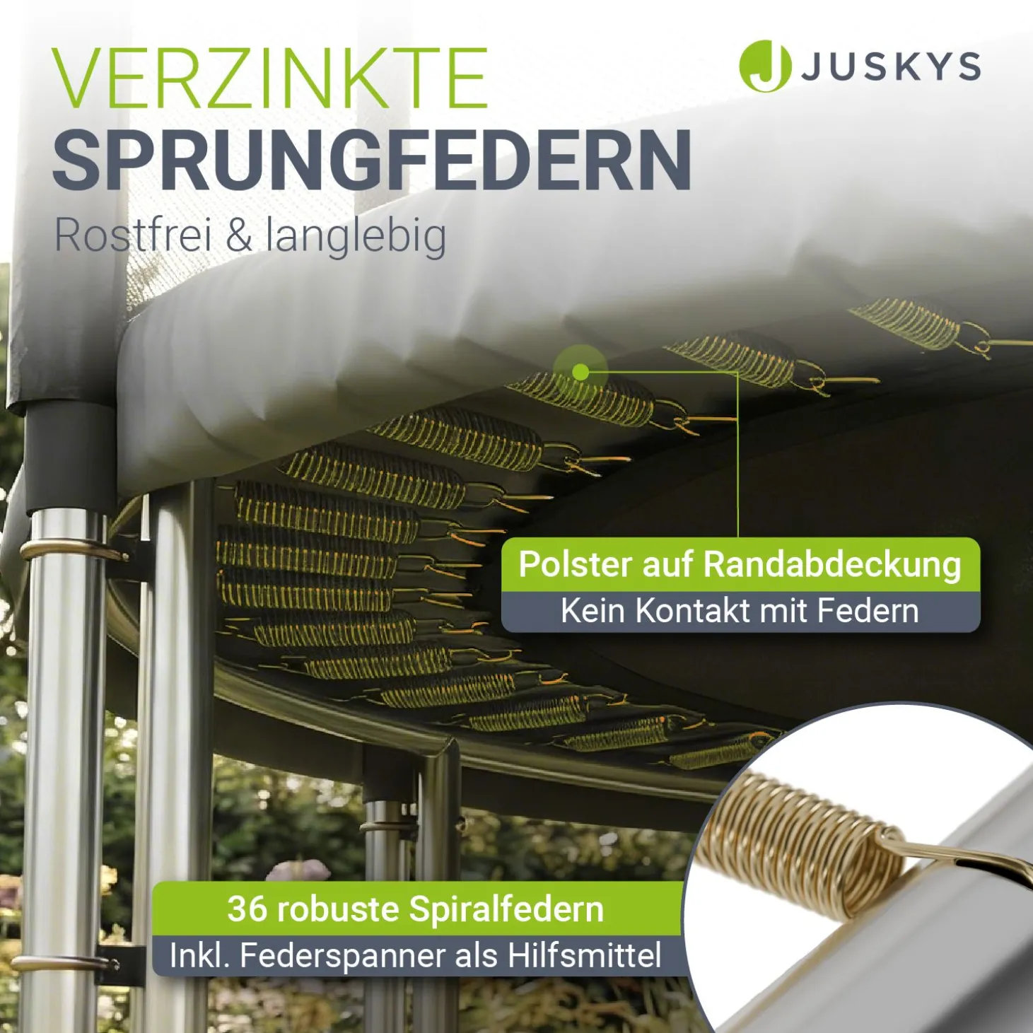 Outdoor Trampolin JumpMaster Gartentrampolin rund für Kinder mit Sicherheitsnetz
