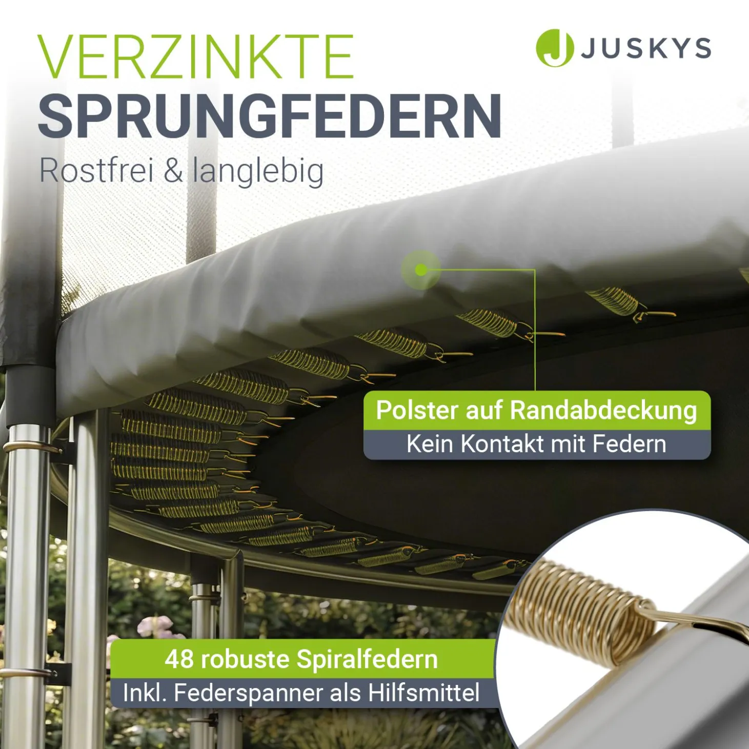 Outdoor Trampolin JumpMaster Gartentrampolin rund für Kinder mit Sicherheitsnetz