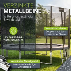Outdoor Trampolin JumpMaster Gartentrampolin rund für Kinder mit Sicherheitsnetz