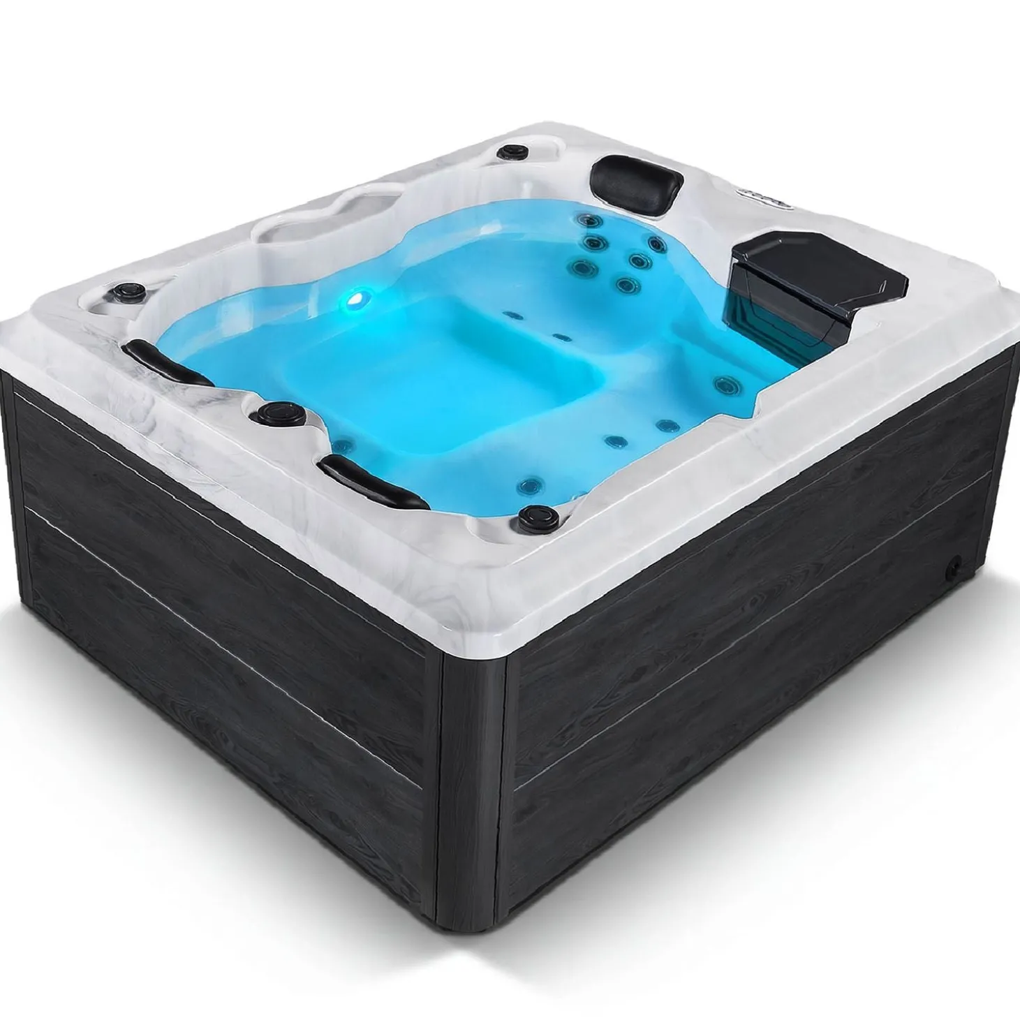 Outdoor Whirlpool Oasis Beheizbar, mit LED Farblicht, Massagedüsen, UV-Sterilisator & Filtersystem