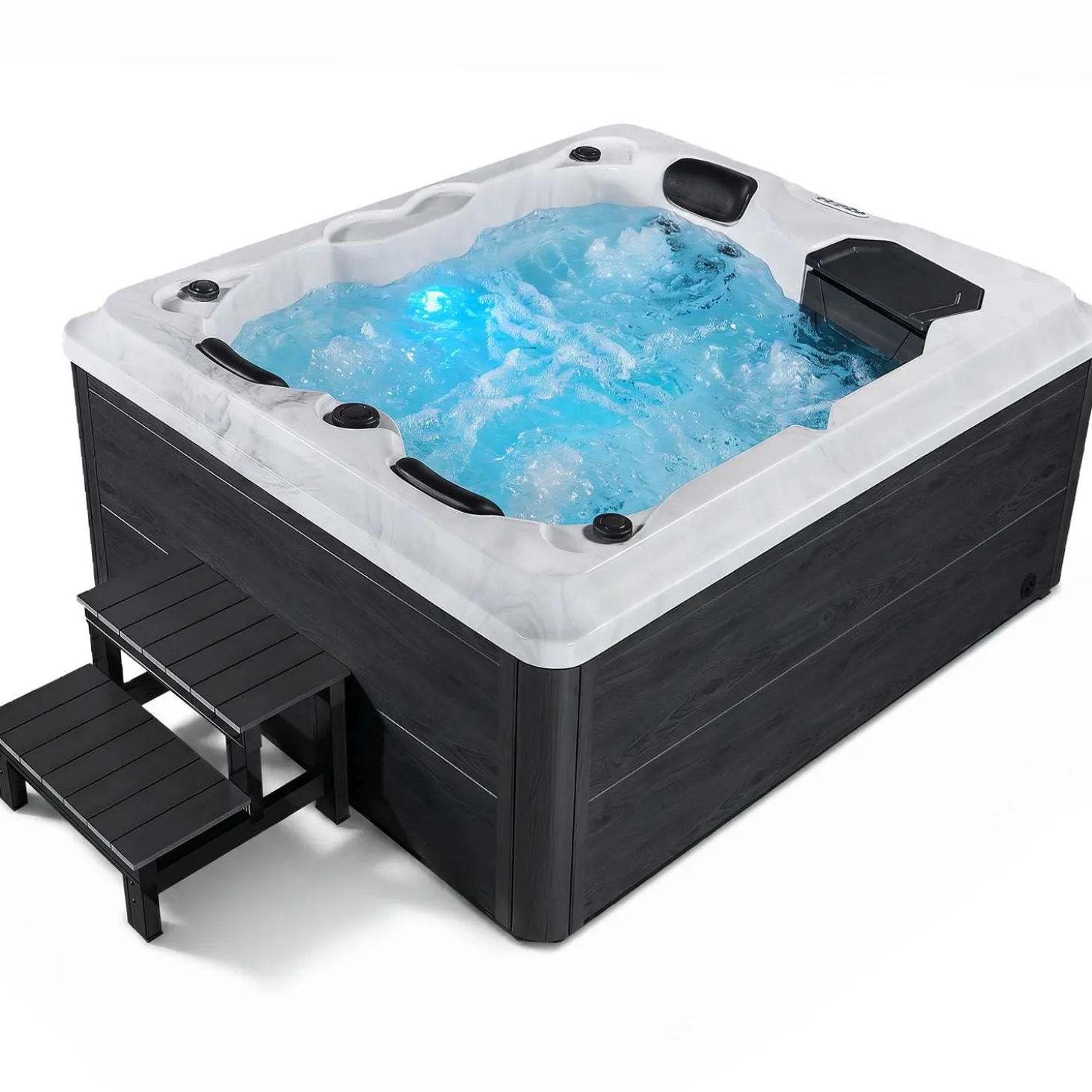 Outdoor Whirlpool Oasis Beheizbar, mit LED Farblicht, Massagedüsen, UV-Sterilisator & Filtersystem